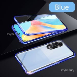 For Honor 90 Pro 5G 2023 Phone Case Magnetic Metal Protective Cover For Hononr90 90Pro Honor90Pro Back Cover 360° Shockproof Double Side Transparent Casing