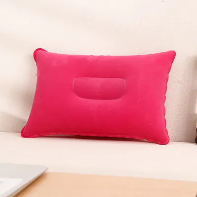 Camping Pillow Travel Car Hiking Camping Rest Flocking Cushion Inflatable Air Pillow Square