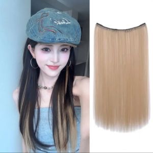 HUNIU Tổng hợp Bộ tóc giả nhuộm đa năng 4 kẹp Kẹp vào Kiểu Tóc Thẳng Dài Tóc Giả Tự nhiên Tóc giả màu mảnh Dành cho Nữ