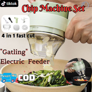 | Shipped within 24 hours |Electric Slicer 4 in 1 Gatling Electric Cordless Vegetable Cutter Set USB Charging Garlic Grinder Machine Handheld Cutter Grater Food Meat Mincer Shredder Kitchen Tool Accessories for Ginger Chili Fruit Meat etc