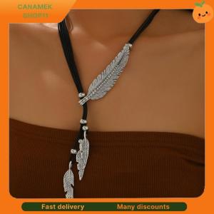 ❣️❣️❣️ Trend Fine Jewelry Neck Pendants Bohemian Style Rope Chain Leaf Feather Pattern Pendant For Women Men Retro Party Necklaces
