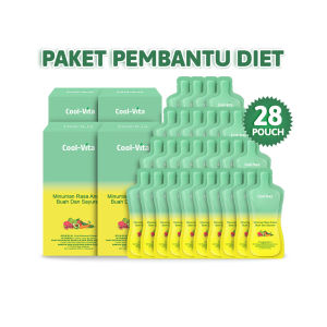 [28 Pouch] Coolvita Minuman Fiber Detox dengan Enzim Pendamping Diet Pelangsing Badan Rasa Ekstrak Buah dan Sayuran
