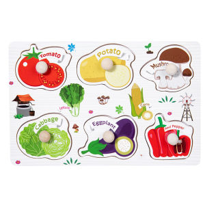Kids Guard Baby Jigsaw Puzzle For Kids Hand Grab Board Toys 3D Wooden Grip Board Educational Cognitive Toy Educational toy for children