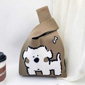 Totebag rajut motif kekinian import Knit knot bag fashion korean style