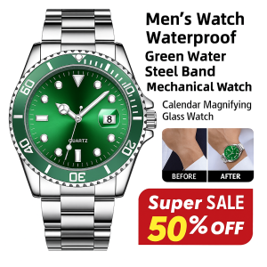 Men’s Stylish Luminous Waterproof Watch Stainless Steel  Luxury Quartz Watches Sports Calendar Wristwatch