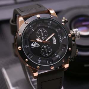 Jam Tangan Pria Tali Kulit QUIKSILVER DT-032 Box Eksklusif & Baterai Cadangan