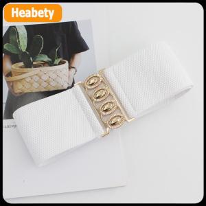 【2-3 days delivery】 Womens Wide Elastic Waist Belt Fashion Simple Metal Buckle Waistband Corset Cinch Belt Dress Stretchy Belts