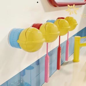 LIKANTA Suction Cup Toothbrush Holder with Cover Waterproof Wall-mounted Toothbrush Protector Cap Cute Reusable Toothpaste Clip Bathroom