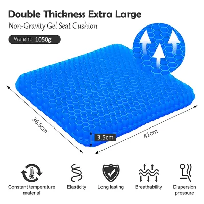 Gel Seat Cushion Double Thick Egg Seat Cushion Lumbar Back Support Chair & Car Cushion Pad Non-Slip CoverHelp In Relieving Back PainSeat Cushion for The CarOffice