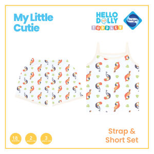 Hello Dolly Toddler Wear Sanitized - 1 set Strap/Short kids for Girls ( MY LITTLE CUTIE) Kids Clothes for Girls