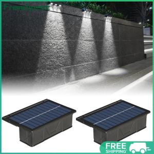 COD [Free Shipping] 2 Pack 3 LED Wall Mounted Solar Outdoor Light IP65 Waterproof Solar Garden Light for House Porch Patio Pergola Backyard