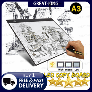 Great-King A3 Size Portable Copy Board LED Light Box Tracer 5V Acrylice Drawing Artists Animation Painting 5D DIY Diamond Drawing Tablet Tracing Board Table Art Copy Sketching