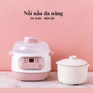 [ FREE SHIP] Nồi Hầm Nấu Cháo Chậm Hẹn Giờ Thông Minh Seka Cách Thủy 4 in 1 - Nồi Chưng Yến Cực Kì Tiện Lợi Lõi Sứ Dung Tích 1L
