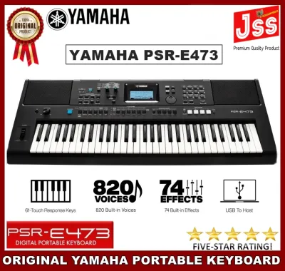 Yamaha PSR-E473 2023 New 61-key Touch-Sensitive Portable Keyboard High Performance & Super Heavy Duty(Original)