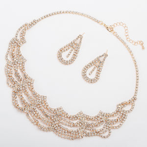 European and American rhinestone bridal jewelry necklace earrings wedding accessories wedding dress jewelry set accessories