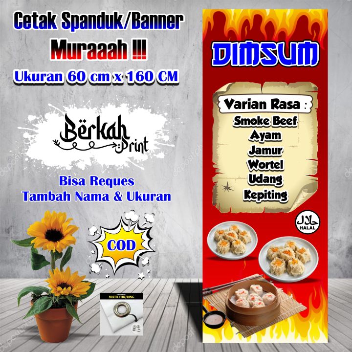 Spanduk Banner Dimsum Ukuran 60 Cm X 160 Cm Lazada Indonesia