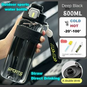 2025 NEW 800ml Large Capacity Leak-proof Sports Water Bottle PC/PP Food Grade Materials Plastic Water Jug Water Cup
