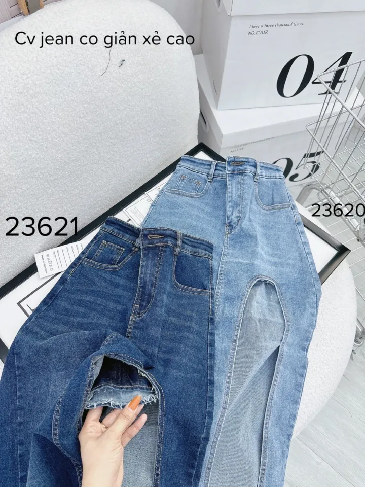 Chân váy jean dài Xịn Store váy jean xẻ trước lưng cao dáng chữ a 090306 -  Quần và chân váy | ThờiTrangNữ.vn