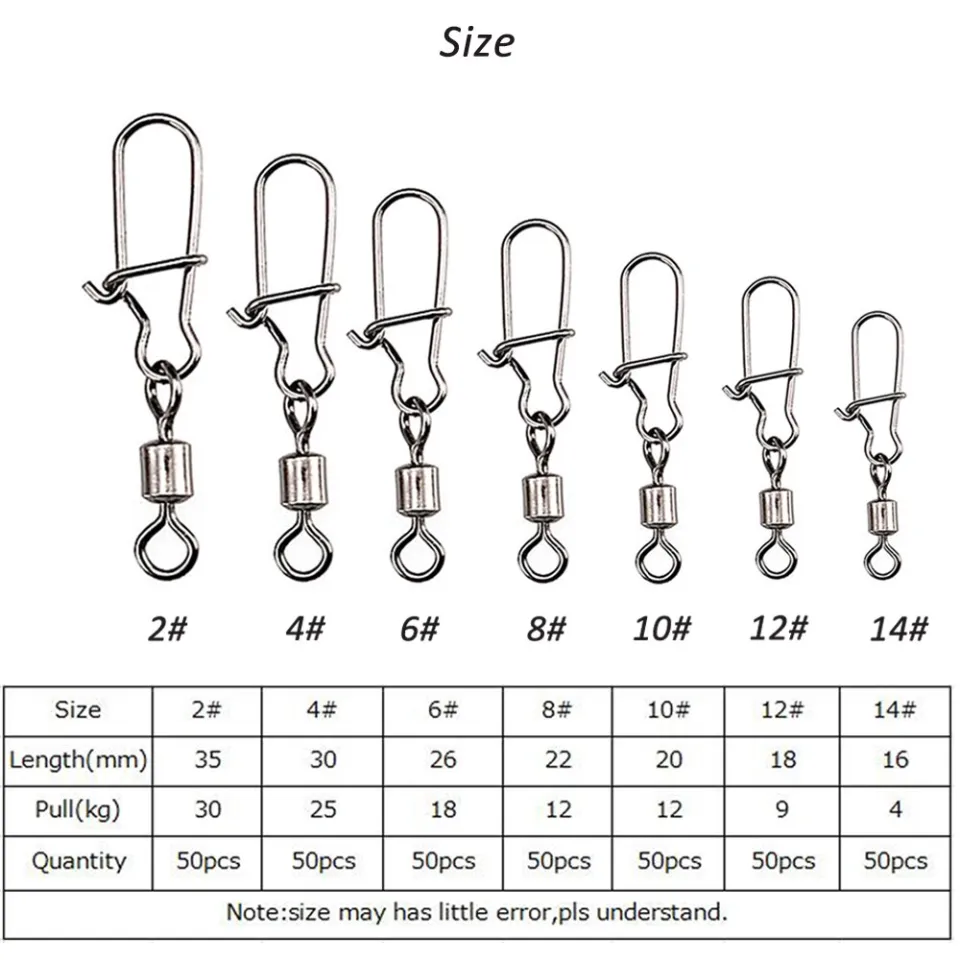 50PCS Fishing Accessories Eight-ring Connector Pin Bearing Rolling Swivel  Snap For Fishhook Lure Fishing Accessories