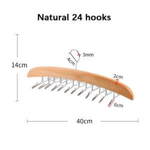 【SG】8 / 24 Hooks Wooden Bra Hanger Tank Top Hanger Closet Storage Organizer Belt Hook Rack Coat Clothes for Tie Underwear