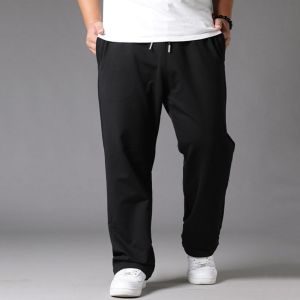 [Plus Size]10XL Black Oversize Casual Pants Breathable Men Sweatpants Loose Trousers