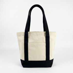 Canvas Tote Bag Large Capacity Shopping Shoulder Grocery With Pocket Travel School Work Beg Tuisyen