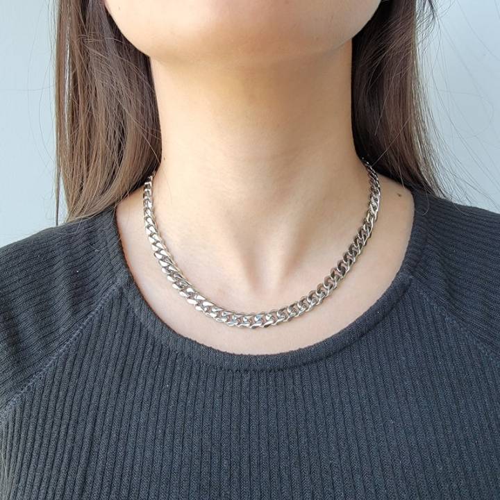 Silver Kingdom Kwintas Cuban Chain, Silver Necklace For Men And