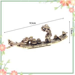 Green sea lazlook เครื่องประดับตั้งโต๊ะ1ชิ้นแพไม้ไผ่โบราณเรือประมงชาวประมงศิลปะการสร้างแบบจำลองประติมากรรมที่วางธูปของตกแต่ง