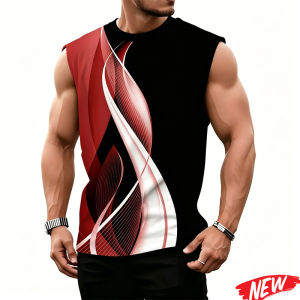 [Local Stock] VCC Fashion Cool 3d Printed T Shirts Tank Top For Men Summer Street Casual Sleeveless Tee Shirt Loose mens t-shirts and Tank Tops
