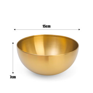 YESPERY 15cm Korean Stainless Steel Salad Bowl Multifunctional Cooking Basin Noodle Bowl Round Golden Silver Bowl
