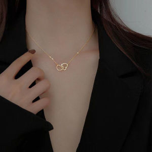 Sanhe Ins Net Red Silver Love Necklace Female Simple Korean Temperament Heart-shaped Clavicle Chain Girlfriend Gift