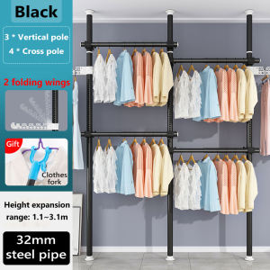 Open wardrobe rack metal clothing storage organizer for clothes hanging rod drying rack hanger rack stand heavy duty