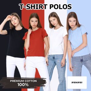 BEE - Kaos T-Shirt Polos Sensei Baju Atasan Lengan Pendek Pakaian Wanita Premium Bahan Katun Premium Casual Softblue Pink Navy Ukuran Regular Fit M L Xl Xxl - Lazada