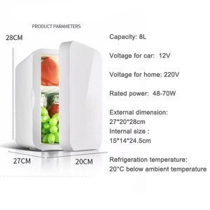 XIAOMI Ready StockCar Refrigerator 8LPortable Mini Fridge Cooler Kereta Mini Peti Sejuk迷你車载小冰箱