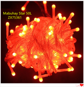 【COD】Mabuhay Star 50L 9V High Grade Super Bright Roundhead LED Christmas Light Party Light Water Proof 4 meters Safety Certified