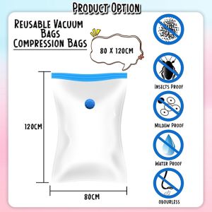 [Little B House] Reusable Vacuum Bags Space Saver Travel Vacuum Seal Storage Organizer Sealer Bags 真空压缩袋 Beg Vakum - SO18
