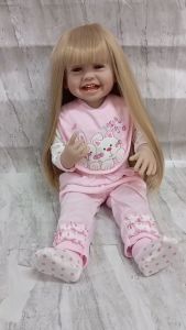 Búp Bê Thân Nhựa Mila Tóc Vàng & Trang Phục Hồng 55 cm = 22 inch Reborn Vinyl Doll PVN10246