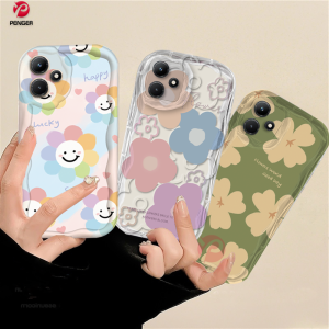 (Lokal Ready) PENGER Casing hp Infinix Hot 30i Note 12 G96 Hot 12 Play Hot 11 Play Hot 9 Play Hot 10 Play Smart 5 Smart 6  Smart 7 Hot 20S Bunga Segar Lucu Lembut 3D Bergelombang Penutup Tepi Melengkung Smiley Softcase