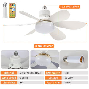 Y·S·S YaSheng Ceiling Fan With Light Remote Control 3 Speed 16.5 Inch Intelligent Timing