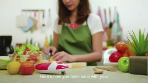 Kitchen Mama Auto Electric Can Opener: Open Your Cans with A Simple Press of Button - Automatic Hands Free Smooth Edge Battery Operated YES YOU CAN (Red)