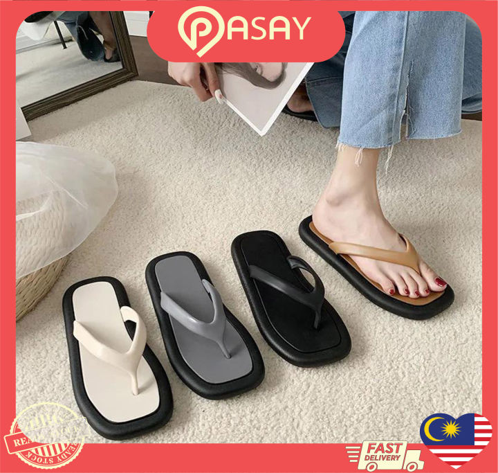 [READY STOCK] PASAY Sandal Women Flat Shoes Slippers Wanita Kasut ...