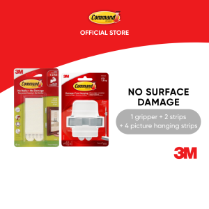 3M™ Command™ Picture Hanging Strips + Broom Grippers Hook Bundle Pack No Surface Damage 1 pc/pack