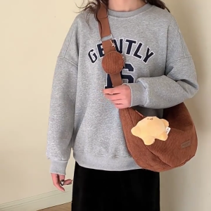 Stylish Corduroy Crossbody Bag Soft and Comfortable Shoulder Bags Perfect for Daily Commute and Travel