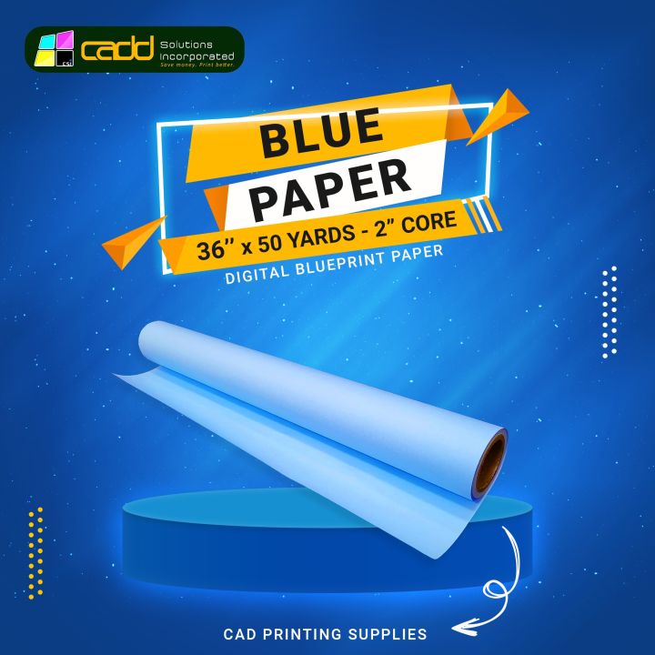 Blue paper for Digital Blueprint 36 inches x 50 Yards - 80/85gsm - 2 ...