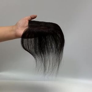 5.5*11cm 100% Human Hair Topper Clip In Hair Piece Natural Invisible Design Cover White Hair Add Hair Volume for Daily Wear