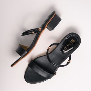 BIG SIZE 41 - 45 | Sandal Wanita Hak Pendek 3cm Kaki Jumbo | Model Tali Beige Slop Simpel Elegan