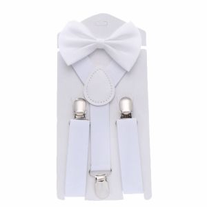 XINSU38 Fashion Adjustable Shirt Accessories Strap Clip Performance Solid Color For Boys For Children Bow Tie Hanging Pants Clip Tie Suspenders Set Suspenders Clips