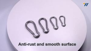 5 Pieces Silver Carabiner Hook Marine Stainless Steel 50mm 60mm 70mm 80mm Length Large Heavy Duty Stainles Carabiner