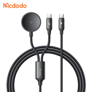 Mcdodo 2-in-1 Cable (USB-C to USB-C 60W PD Fast Charge)For Phone/Tablets/Laptops & with Samsung Galaxy Watch4/5/6 Fit2/3Charger For Samsung S23 S24 iPad Pro MacBook Air iPhone 15 series Xiaomi Huawei Data transmission cable