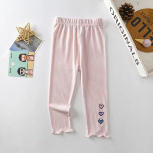 IBB legging anak perempuan celana panjang motif tripel love korean style kekinian nyaman bahan katun kualitas premium cocok untuk harian jalan ootd termuarah 5028-02